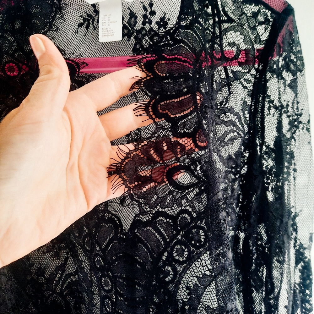 Lace Blouse, long-sleeved, size M